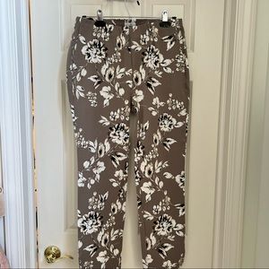 J. Jill straight leg pants floral taupe black cream size 6